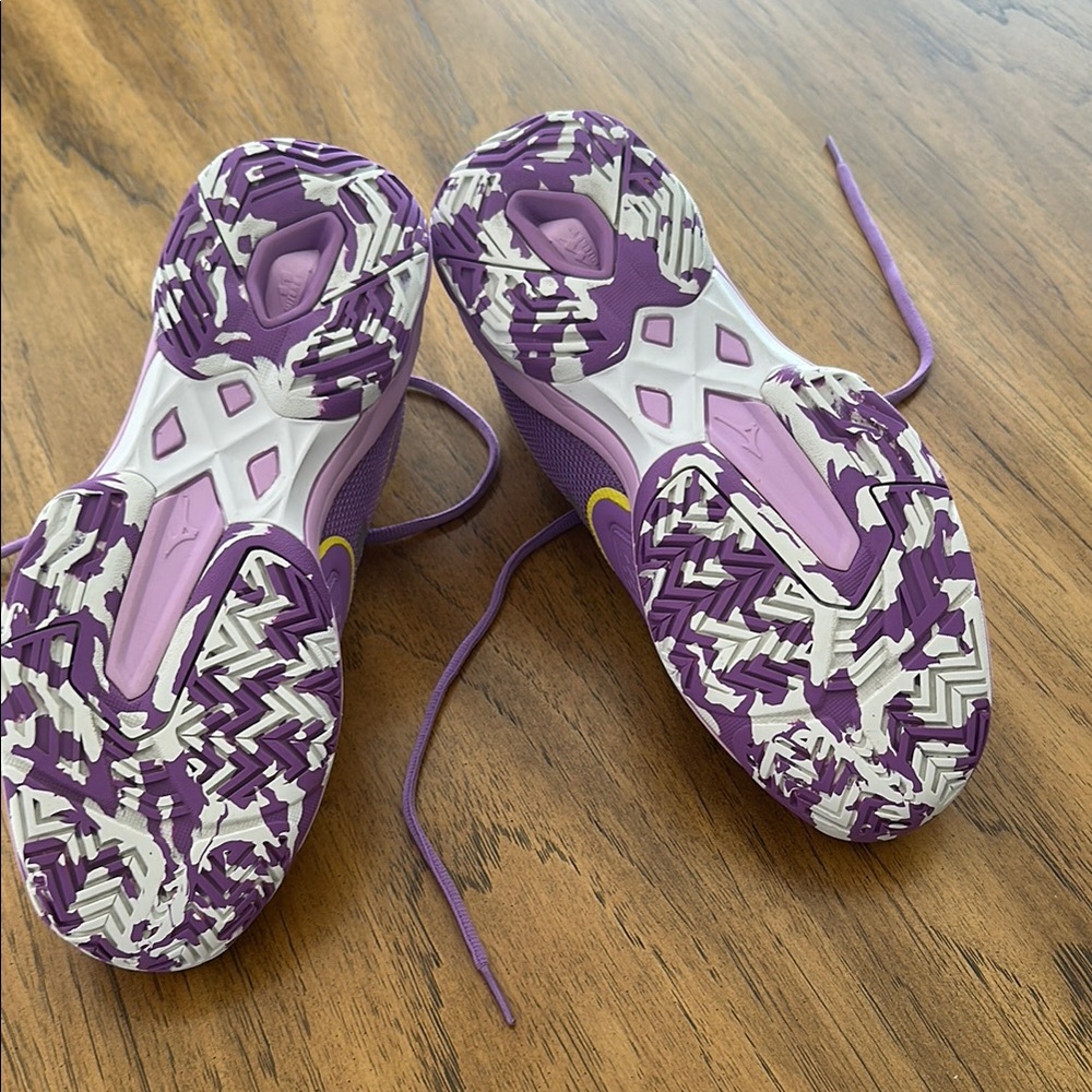 Mizuno Purple and Yellow Athletic Shoes - Picture 5 of 6